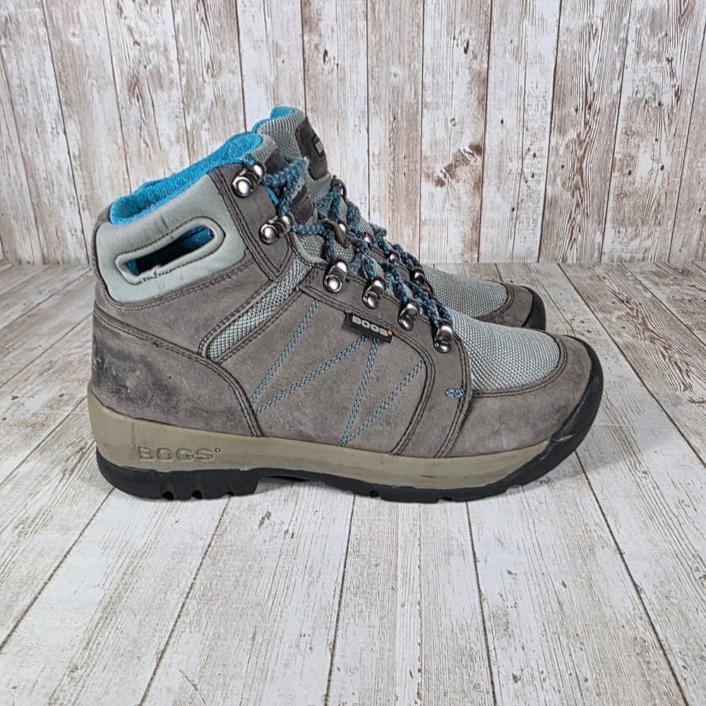Bogs‎ W Bend Mid Gray Blue Waterproof Hiking Boots Women's Size 7